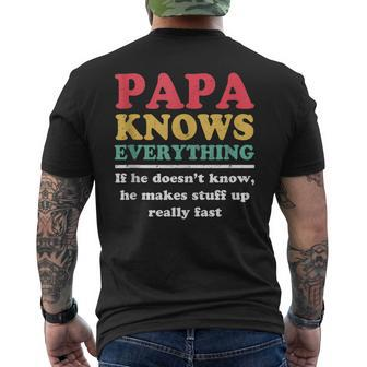Papa Knows Everything If He Doesnt Know Fathers Day Dad Men's T-shirt Back Print - Thegiftio UK