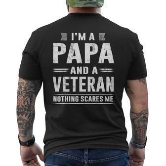 Im A Papa And Veteran Men Grandpa Sayings Dad Present Men's T-shirt Back Print - Seseable