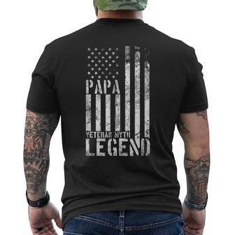 Mens Papa Veteran Myth Legend Father Day 2021 Men's T-shirt Back Print - Seseable