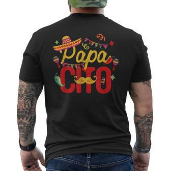 Papacito Family Cinco De Mayo Matching Couple Mexican Dad Gift For Mens Mens Back Print T-shirt | Mazezy