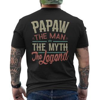 Papaw From Grandchildren Papaw The Myth The Legend Gift For Mens Mens Back Print T-shirt - Seseable