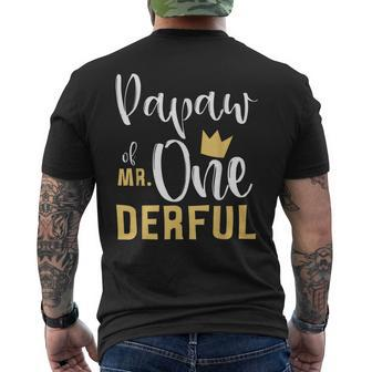 Papaw Of Mr Onederful 1St Birthday First One-Derful Grandpa Men's T-shirt Back Print - Seseable