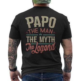 Papo From Grandchildren Papo The Myth The Legend Gift For Mens Mens Back Print T-shirt - Seseable