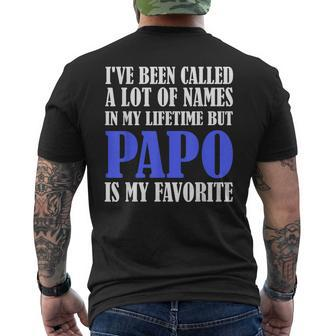 Papo Grandpa Names Grandfather Fathers Day Men's Back Print T-shirt | Mazezy