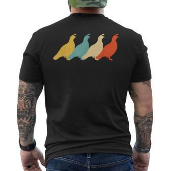 Partridge Vintage Retro Bird Quail Grouse Lover 60S 70S Men's T-shirt Back Print - Seseable