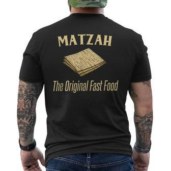 Passover Matzah The Original Fast Food Matzo Ball Men's Back Print T-shirt | Mazezy
