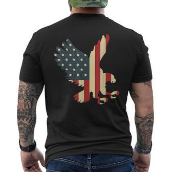 Patriotic Eagle Usa American Flag Proud Veteran Men's T-shirt Back Print - Seseable