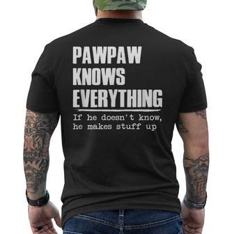 Pawpaw Knows Everything Grandpa Dad Father’S Day Men Men's Back Print T-shirt | Mazezy CA