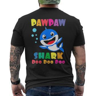 Pawpaw Shark Fathers Day Dad Men's T-shirt Back Print - Seseable