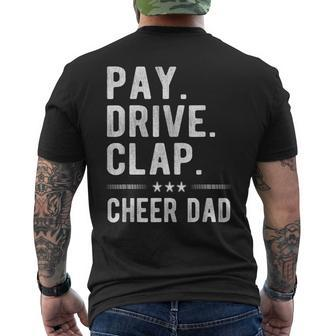 Pay Drive Clap Cheer Dad Cheerleading Father Cheerleader Men's Back Print T-shirt | Mazezy