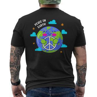 Peace On Earth Day Everyday Hippie Planet Save Environment Men's Back Print T-shirt | Mazezy