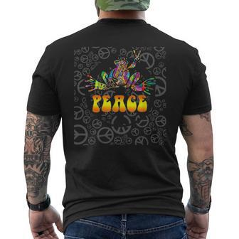 Peace Frog Hippie Vintage Peace Sign V2 Men's T-shirt Back Print - Seseable