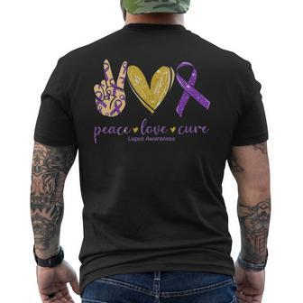 Peace Love Cure Lupus Awareness Men's T-shirt Back Print - Seseable