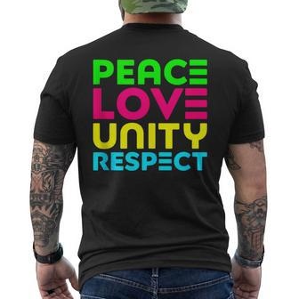 Peace Love Unity Respect - Plur Edm Rave Festival Raver Mens Back Print T-shirt | Mazezy