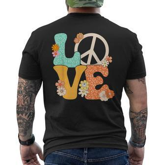 Peace Sign Love 60S 70S Costume Groovy Hippie Theme Party Men's T-shirt Back Print - Thegiftio UK