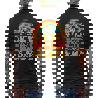 Peace Sign Love 60S 70S Tie Dye Hippie Halloween Costume Men's Back Print T-shirt | Mazezy