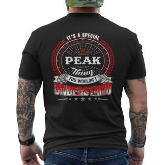 Peak Shirt Family Crest Peak Peak Clothing Peak Tshirt Peak Tshirt Gifts For The Peak Mens Back Print T-shirt - Seseable