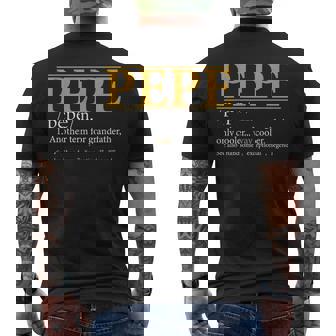 Pepe Definition Fathers Day Grandpa Men's Back Print T-shirt | Mazezy
