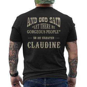 Personalized Birthday Gift Idea For Person Named Claudine Mens Back Print T-shirt - Seseable