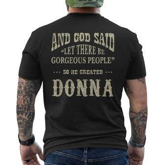 Personalized Birthday Gift Idea For Person Named Donna Mens Back Print T-shirt - Seseable