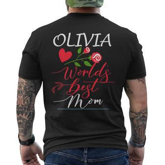 Personalized Named Gifts For Mothers With Olivia Name Mens Back Print T-shirt - Seseable