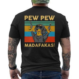 Pew Madafakas Pew Dachshund Lover Men's T-shirt Back Print - Seseable