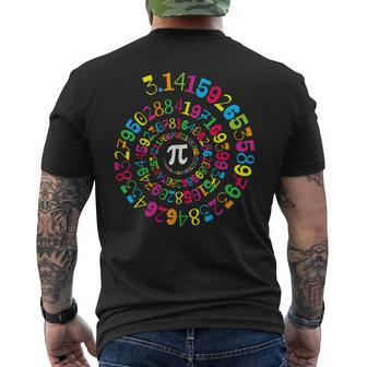 Pi Spiral Novelty Math Geek 3 14 Pi Day V2 Men's T-shirt Back Print - Seseable
