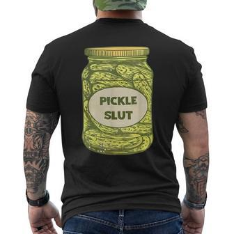 Pickle Slut Canned Pickles Men's Back Print T-shirt | Mazezy