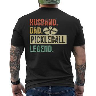 Mens Pickleball Husband Dad Legend Vintage Fathers Day Men's T-shirt Back Print - Seseable