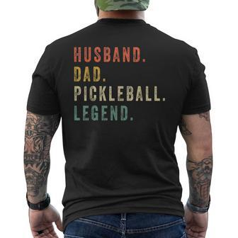 Mens Pickleball Husband Dad Legend Vintage Fathers Day Men's T-shirt Back Print - Seseable