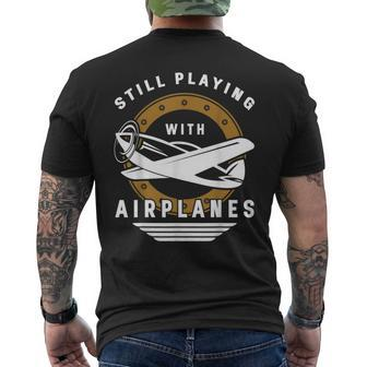 Pilot Airplane Mechanic Aviation Rc Planes Mens Back Print T-shirt | Mazezy