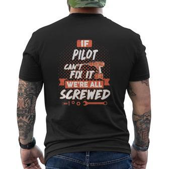 Pilot Name Pilot Family Name Crest Men's T-shirt Back Print - Seseable