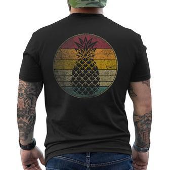Pineapple Fruit Retro Style Vintage 70S 80S 90S Men's Back Print T-shirt | Mazezy