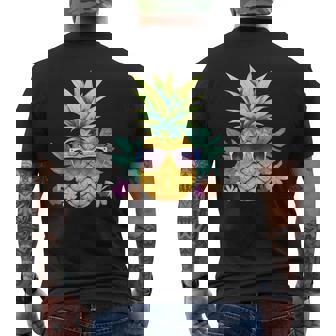 Pineapple Sunglasses Beach Hawaiian Vacation Graphic Summers Mens Back Print T-shirt | Mazezy