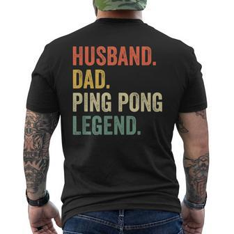 Mens Ping Pong Husband Dad Table Tennis Legend Vintage Men's T-shirt Back Print - Seseable