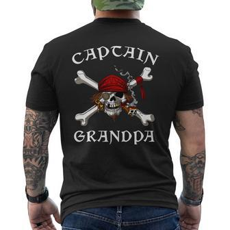Pirate Grandpa Crossbones Skull Captain Men Men's Back Print T-shirt | Mazezy