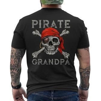 Pirate Grandpa Jolly Roger Skull & Crossbones Flag Men's Back Print T-shirt | Mazezy