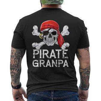 Pirate Grandpa T Jolly Roger Flag Skull & Crossbones Men's Back Print T-shirt | Mazezy