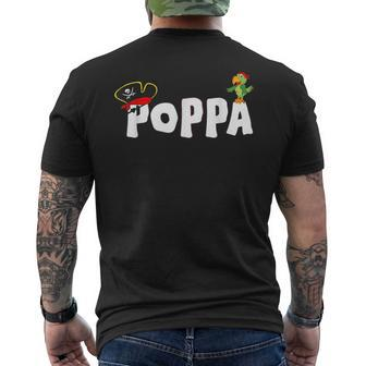Pirate Poppa Grandpa Skull Pirates Hat Crossbones Mens Back Print T-shirt | Mazezy