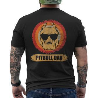 Pitbull Dad Dog With Sunglasses Pit Bull Father & Dog Lovers Men's T-shirt Back Print - Thegiftio UK