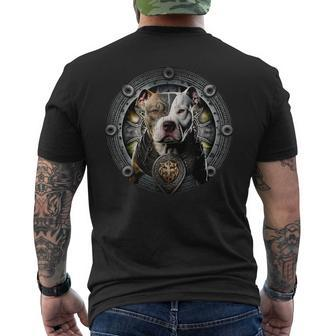 Pitbull Dad Viking Nordic Vikings Pit Bul Warrior Themed Mens Back Print T-shirt