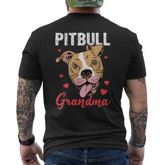Pitbull Grandma Pawma Dog Grandparents Dog Lover Men's Back Print T-shirt | Mazezy