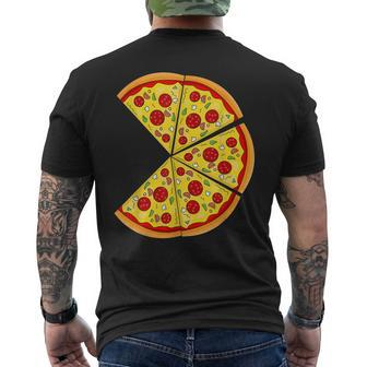 Pizza Pie & Slice Dad And Son Matching Pizza Fathers Day Men's Crewneck Short Sleeve Back Print T-shirt | Mazezy