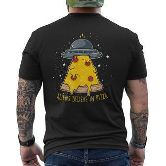 Pizza Yacht Aliens Believe In Pizza Italian Piazza Men's T-shirt Back Print - Seseable