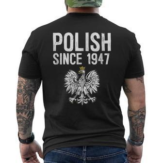Polish Since 1947 Birthday Men's Back Print T-shirt | Mazezy