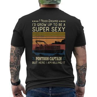 Pontoon Captain Boaters Or Boat Driving Lovers Men's T-shirt Back Print - Seseable