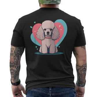 Poodle Dog With Heartdecoration - Doglove Men's Back Print T-shirt | Mazezy