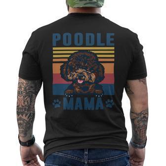 Poodle Mama Mother Retro Gifts Dog Mom Men's Crewneck Short Sleeve Back Print T-shirt - Monsterry AU