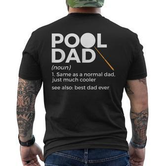 Pool Dad Definition Funny Billiards Best Dad Ever Mens Back Print T-shirt - Seseable