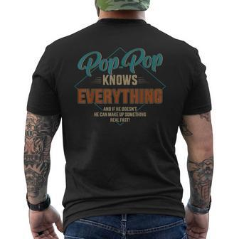 Pop Pop Knows Everything For Grandpa And Fathers Day Men's Back Print T-shirt | Mazezy